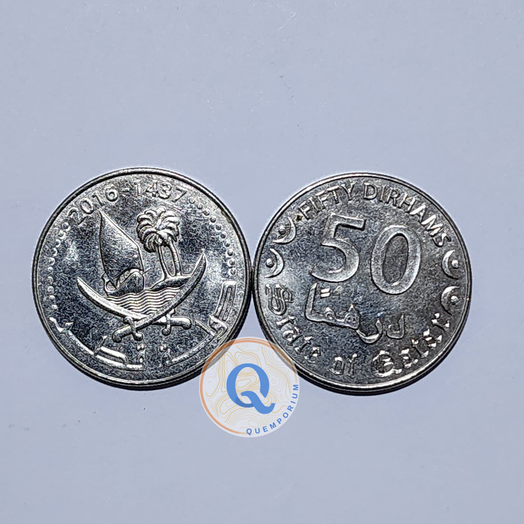 [KOLEKSI NUMISMATIK] Koin Kuno 50 Dirham Qatar