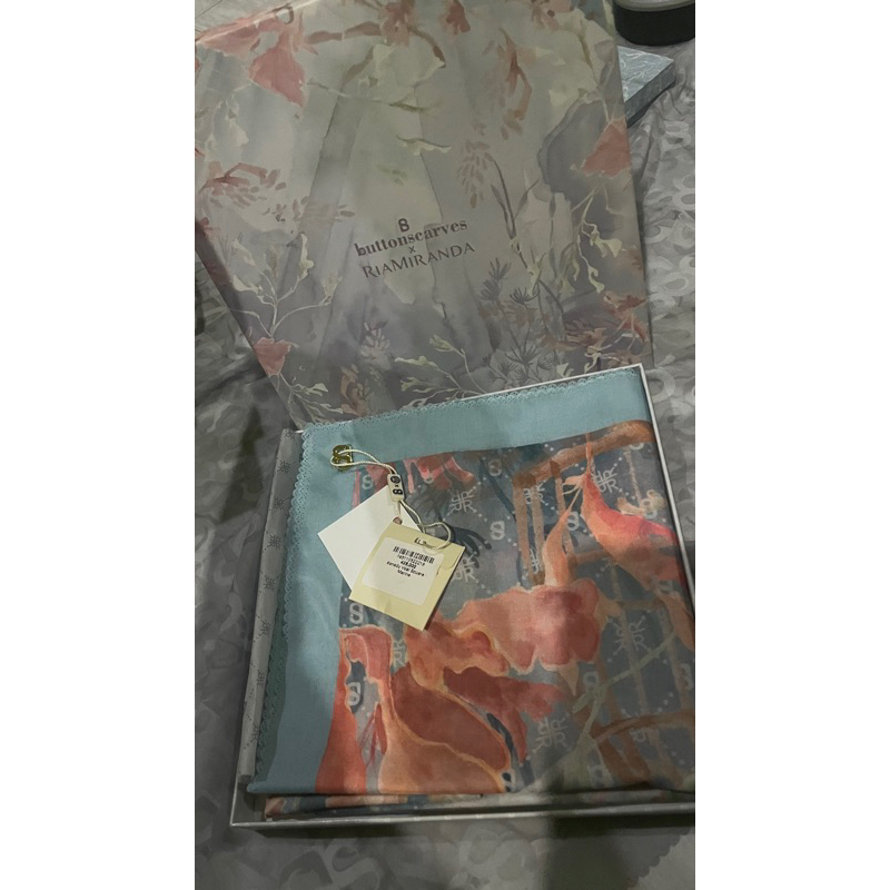 New Buttonscarves x Ria miranda Xanadu voal square-Marine