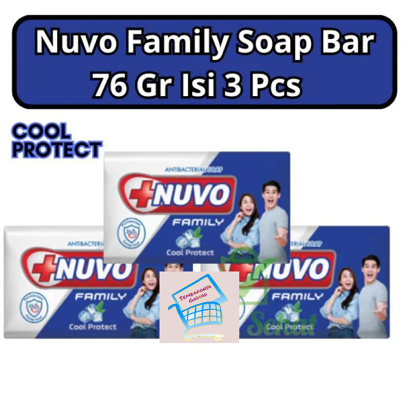 NUVO COOL PROTECT ISI 3 / SABUN MANDI BATANG 72 GRAM