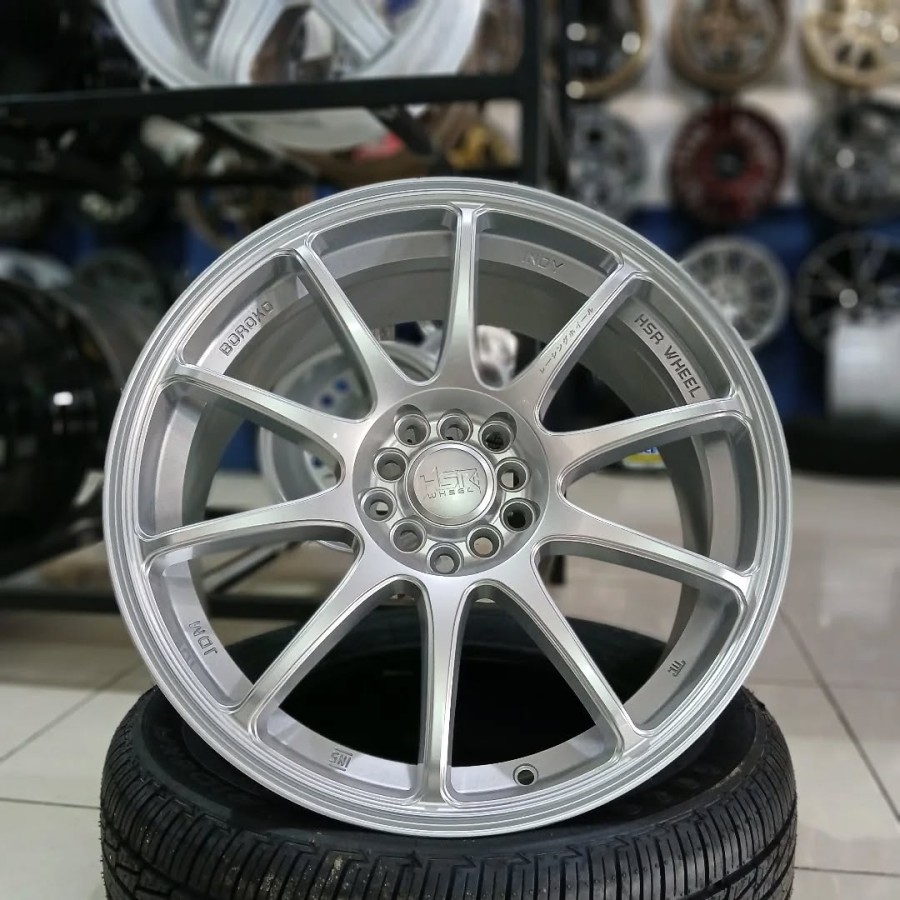 VELG RACING R18 PELEK MOBIL HSR INDY RING 18 H10X100-114,3 LEBAR 8 ET 45 SILVER