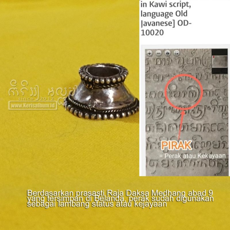 Mendak Perak asli Lamen/ kuno bukan casting cor asesoris keris