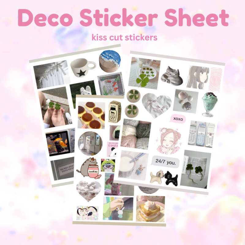 

CUTE DECO STICKER SHEET / KAWAII DECO STICKER FOR JOURNALING SCRAPBOOK