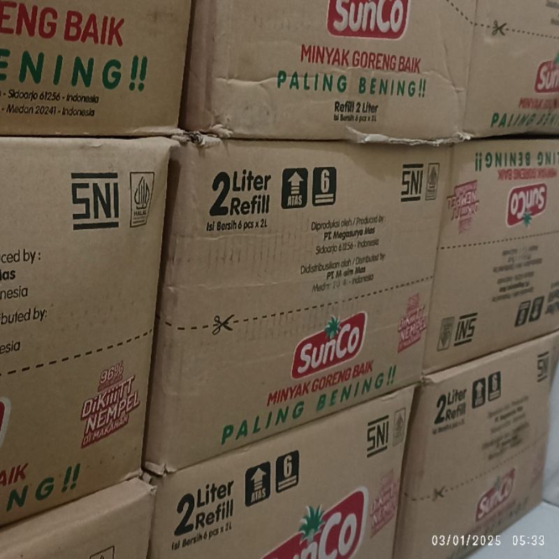 

MINYAK GORENG SUNCO 2 LITER 1 DUS ISI 6 JATIM