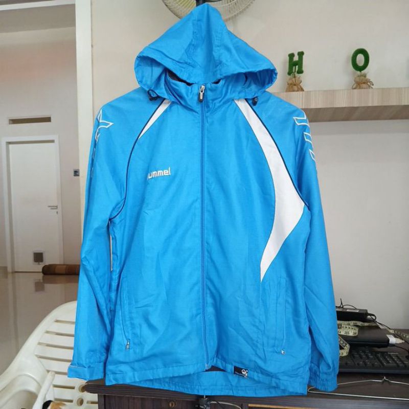Anti dingin olga biru hoodie HUMMEL second Original LD 106 panjang 69 no minus cuma minta mandi saja
