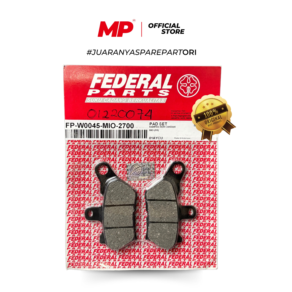 Discpad Dispad Kampas Rem Cakram Mio Original Federal Parts