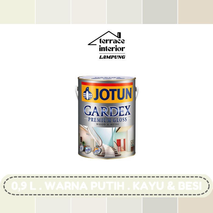Cat Kayu & Besi Gardex Warna Putih Premium Gloss Jotun 0.9 L