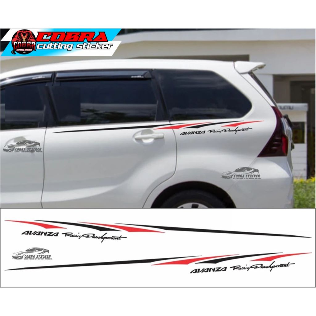 STICKER STIKER MOBIL TOYOTA AVANZA RACING DEVELOPMENT CUTTING STICKER LIST BODY SAMPING MOBIL AVANZA