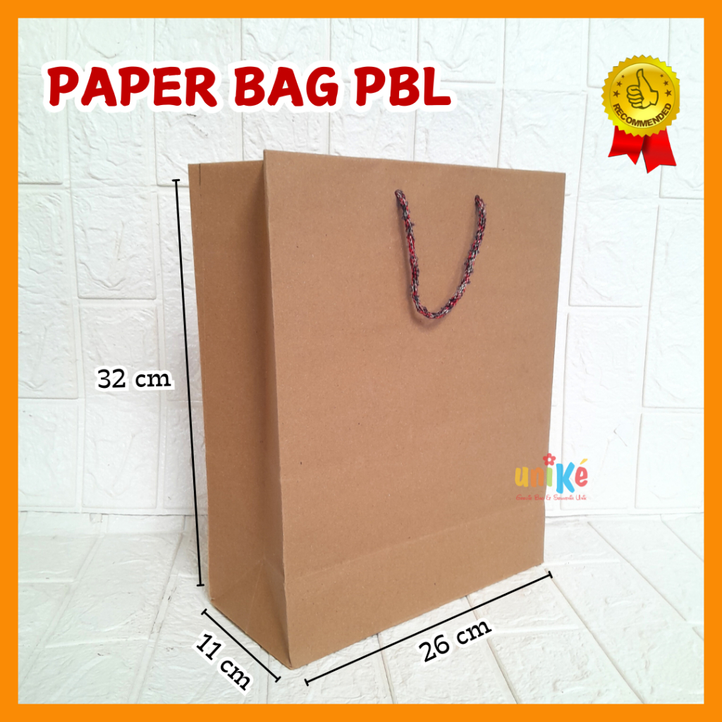 

PBL 26x11x32.5 Paper Bag Coklat Polos TAS KERTAS Tas Souvenir Goodie Bag Ultah Pernikahan Wedding
