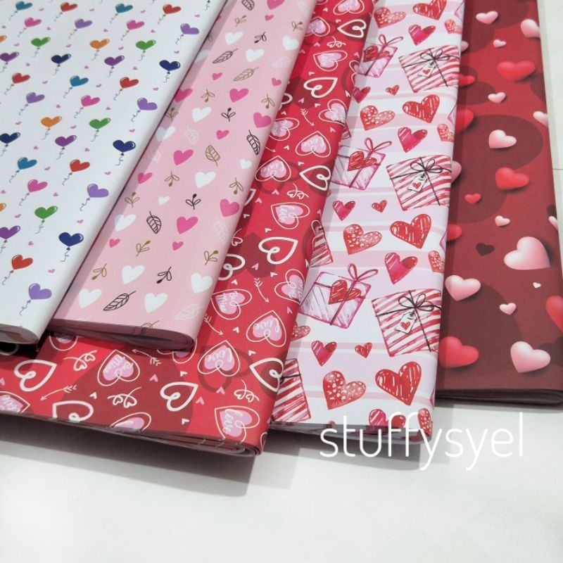 

Kertas Motif Hati Kertas Kado Sansan Wawa Love Paper Wrap