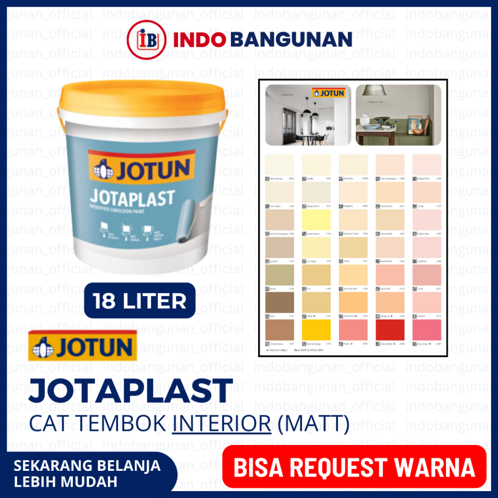 CAT TEMBOK INTERIOR JOTUN JOTAPLAST 18LT / BISA REQUEST CUSTOM WARNA PUTIH