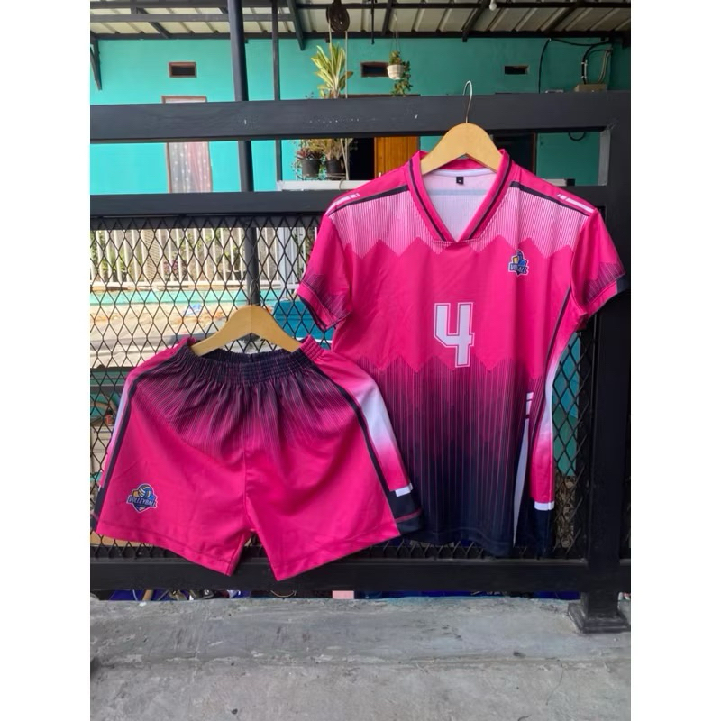 RS Sport Jersey Voli Cewek Pink Hitam