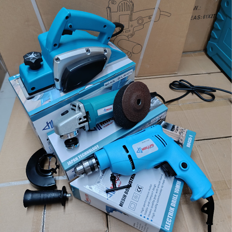 PAKET TUKANG KAYU PAKET TUKANG KAYU Mesin Serut KAIROS +Gerinda 4 inch KAIROS + Mesin Bor 10mm