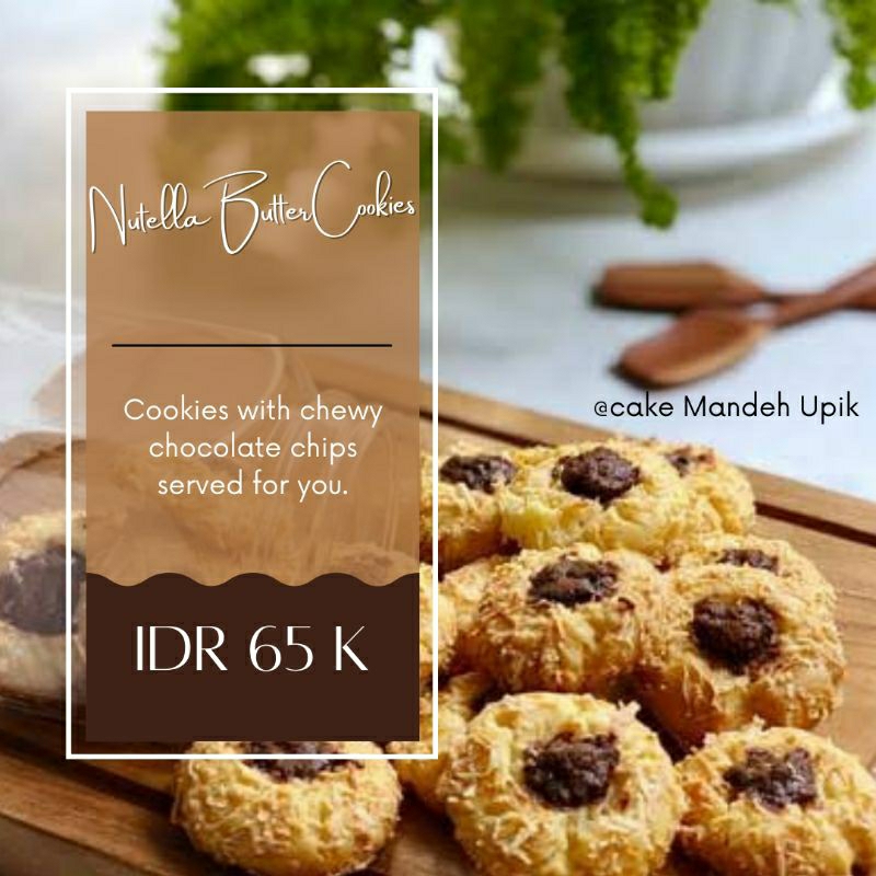 

Kue Kering Nutella Cake toping Cokelat Asli dengan berat 300ML dan 600ML dijamin enak