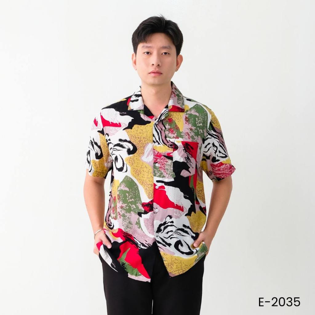 Kemeja Printing Motif Azul - Kemeja Hawaii Shirt