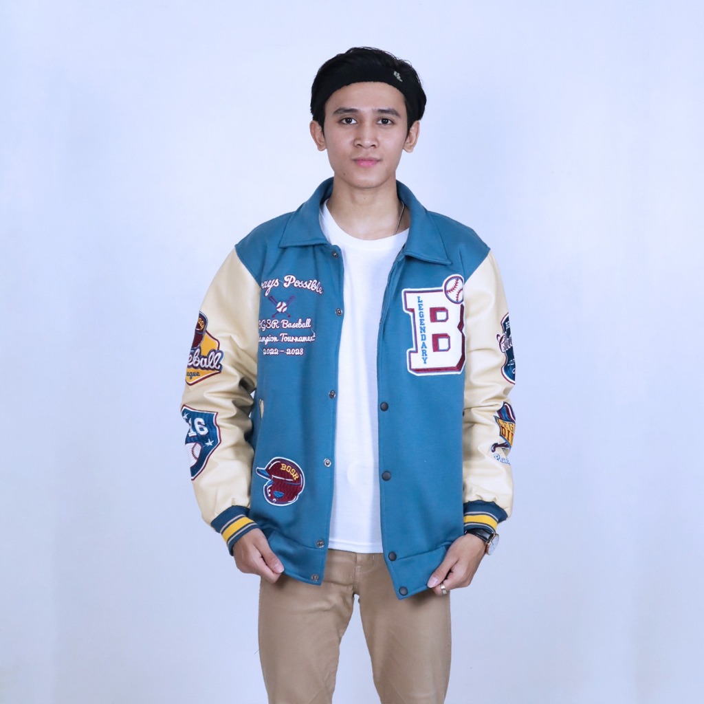 Jaket Varsity Pria Wanita - Jaket Baseball Premium - Jaket Tebal dan Nyaman - Jaket Varsity keren
