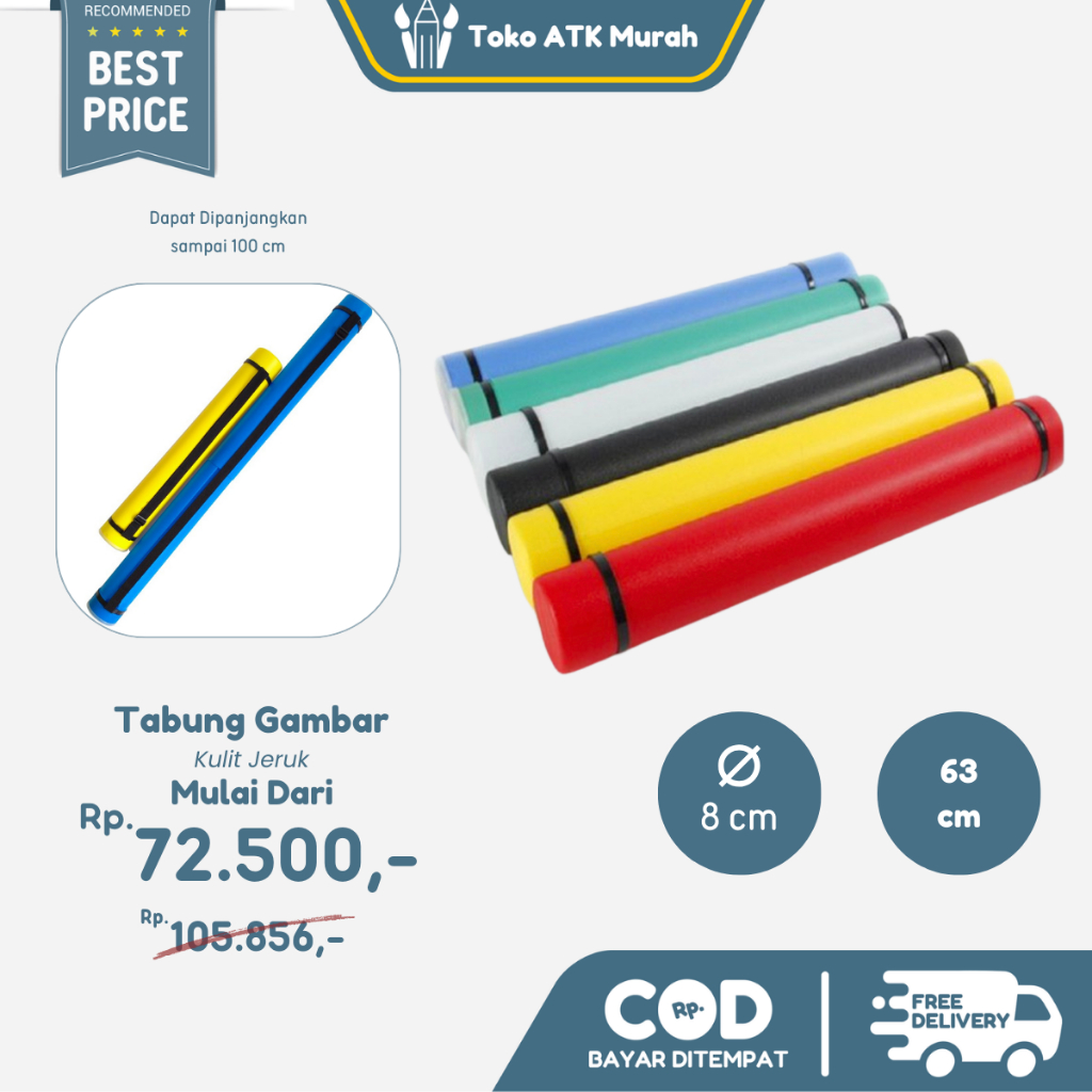 

Tabung Gambar Drafting Tube Warna 8.5cm Color Kulit Jeruk