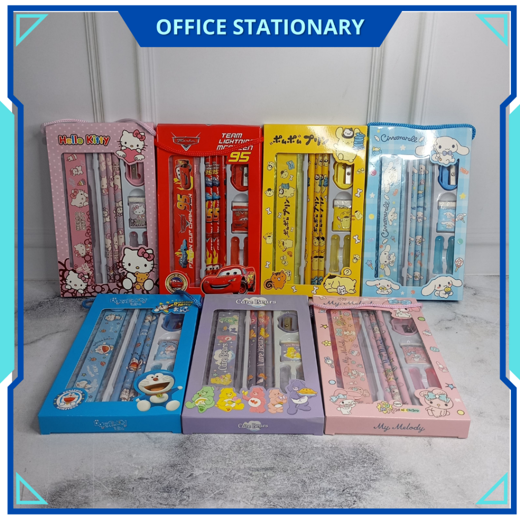 

OFS SET ALAT TULIS SEKOLAH 6IN1 SANRIO GIFT SET ALAT TULIS KUROMI MELODY