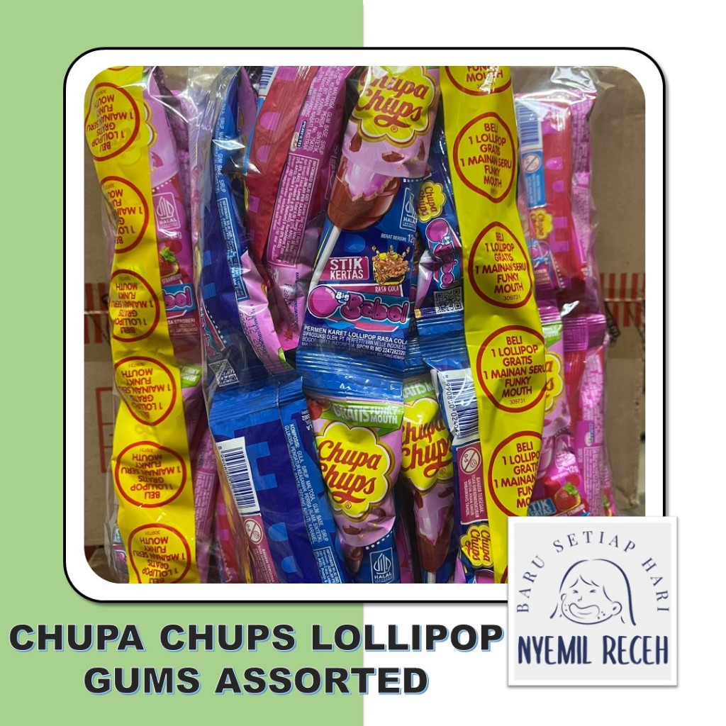 

Chupa Chups Lollipop Gums Assorted Isi 12gr x 24pcs