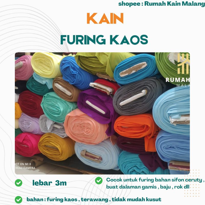 KAIN FURING KAOS || POLLY HG || LEBAR KAIN 3 METER ( HARGA PER 1 METER )