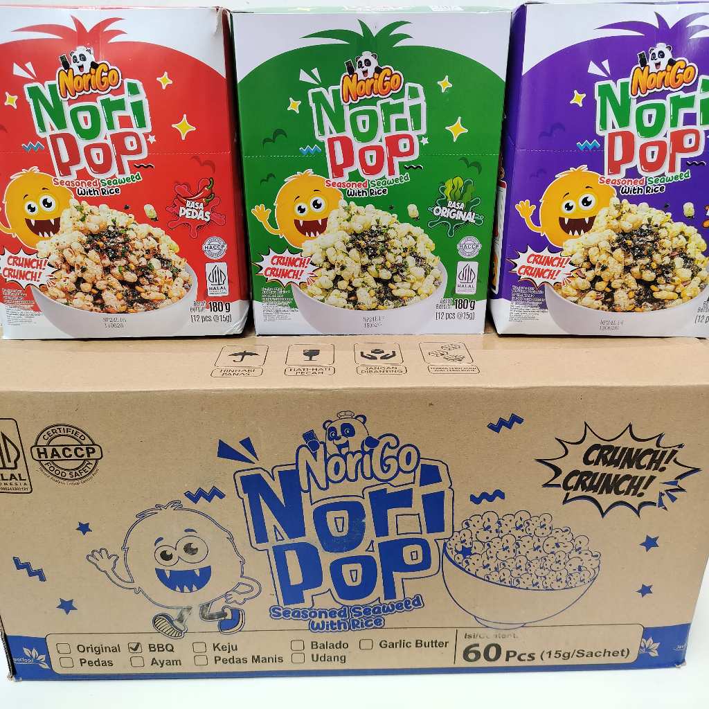 

(1 DUS ISI 5 BOX) NORIGO POP TABUR | SNACK RUMPUT LAUT TABUR