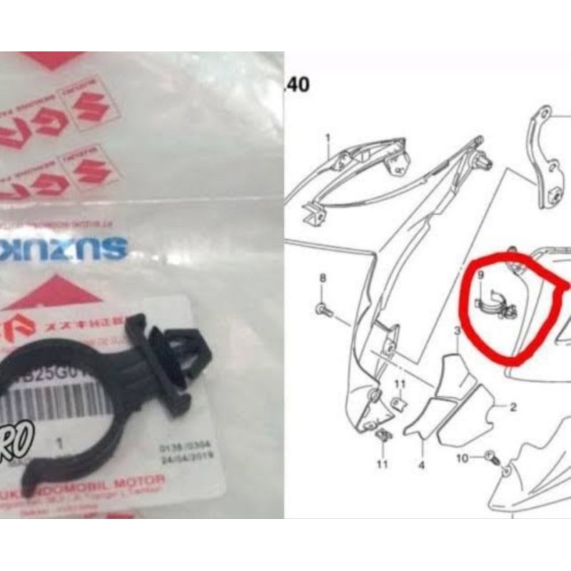 klem clamp clam penjepit cantolan sayap ke oil cooler SuzukiSatria Fu karbu CBU CKD SCD BARONG raide
