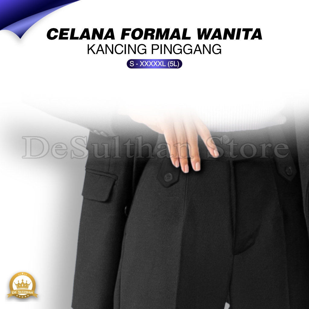 Celana Panjang Wanita Polos Pakaian Kerja Formal Kantoran Celana Bahan Cewek Kantor Dewasa Anak Moti