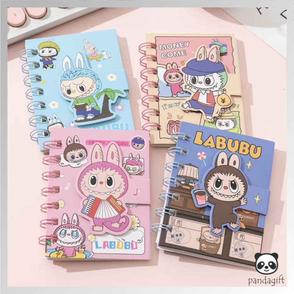 

labubu mini notebook/notebook labubu/buku tulis mini A7 motif kartun notebook ring A7 mini cartoon