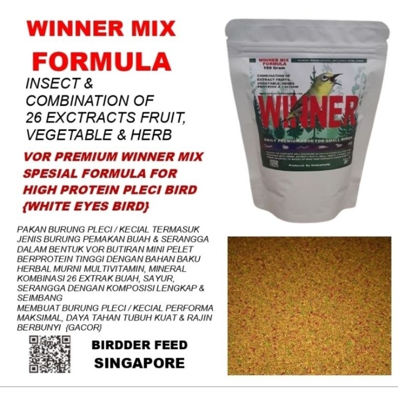 winner Voer pleci pakan Pur pleci white eyes eye prencet winer Vien nastar nutribird uni