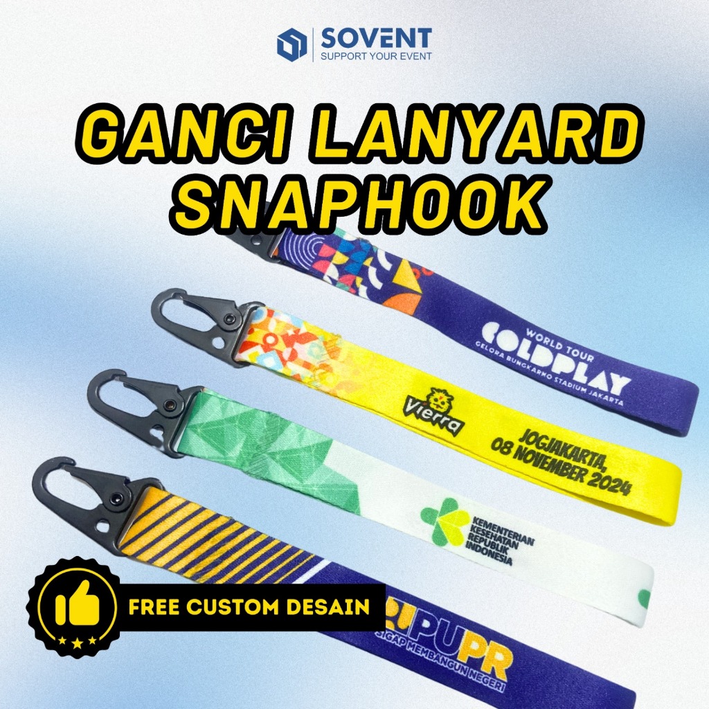 

KEYCHAIN SNAPHOOK LANYARD CUSTOM /GANTUNGAN KUNCI LANYARD CUSTOM/LANYARD STRAP CUSTOM