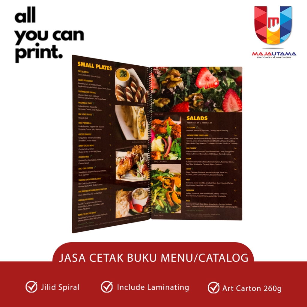 JASA CETAK MENU | Buku Menu | Katalog | Menu Makanan, Menu Minuman, Resto, Cafe