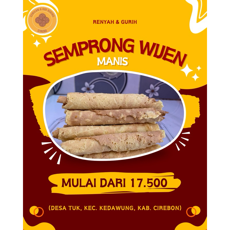 

Camilan Semprong wijen/ 250 gram/ 500 gram/ Manis