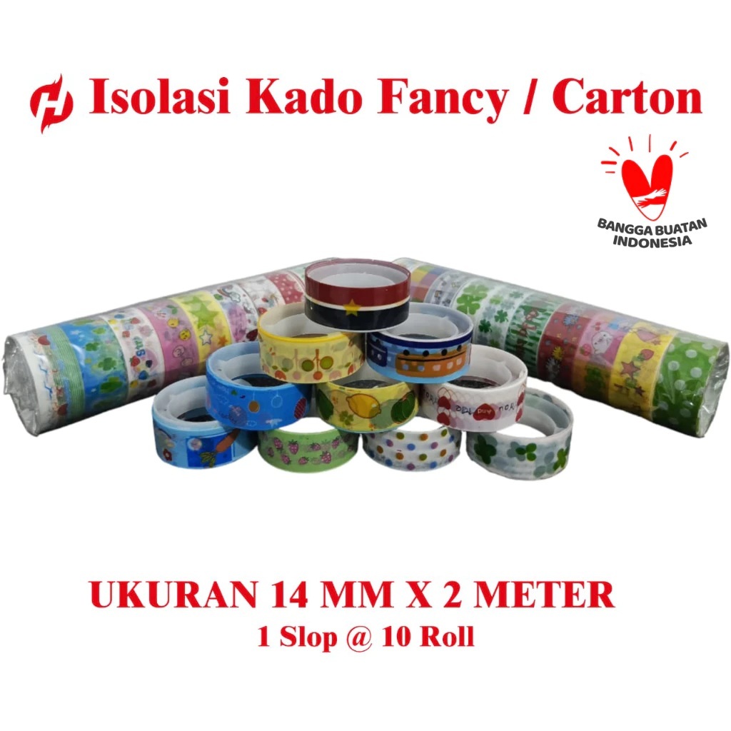 

Selotip / Isolasi mini motif ukuran kecil per pak isi 10 pcs