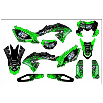 decal klx 150 bf hitam hijau