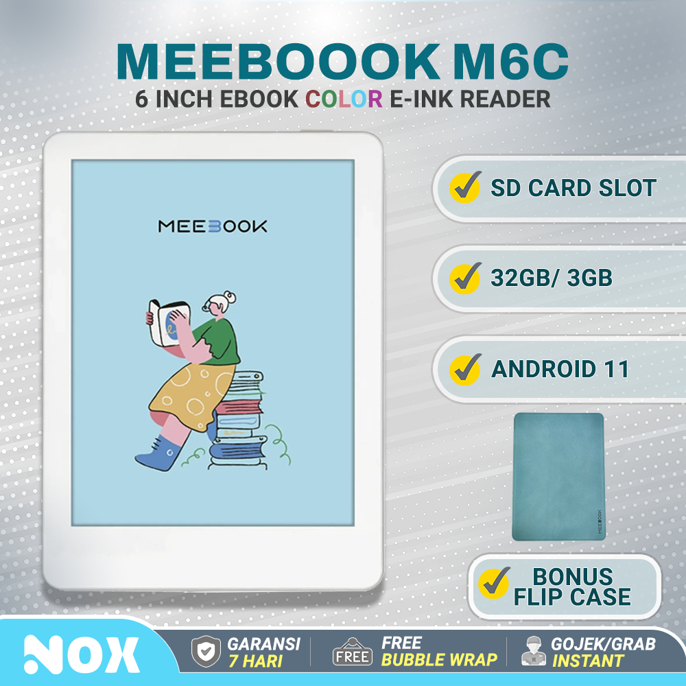 6 Inch Meebook M6C Ebook layar E Ink COLOR e-book layar e-ink warna seperti boox kindle ANDROID 11