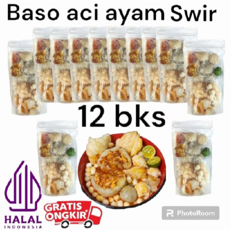 

paket hemat baso Aci ayam suwir isi 12 Bungkus /Gratis 1 bungkus
