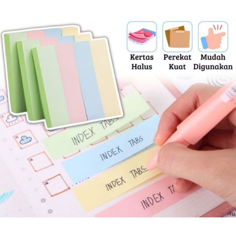 Sticky Note Index 76X76MM 100 Lembar Kertas Polos Kecil Pembatas Buku Penanda