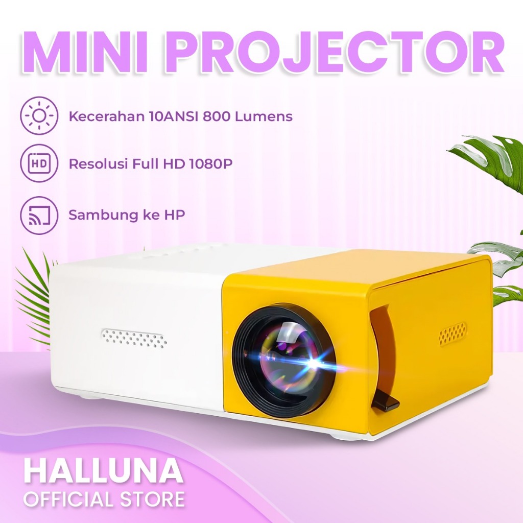 Mini Proyektor YG300 Proyektor LED Portabel Mini Projector Bioskop dan tv