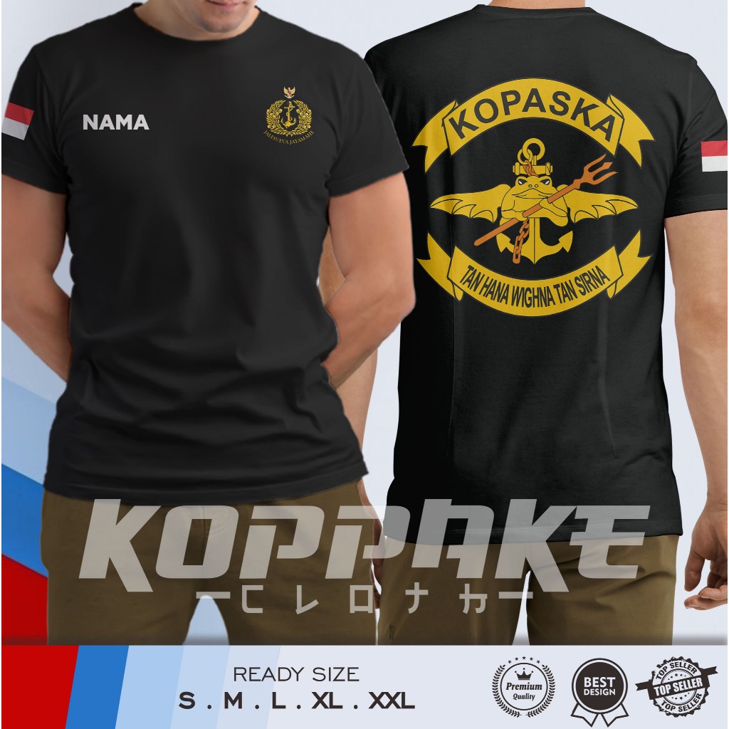 Kaos KOPASKA TNI AL Jalesveva Jayamahe Gratis Nama Baju Distro