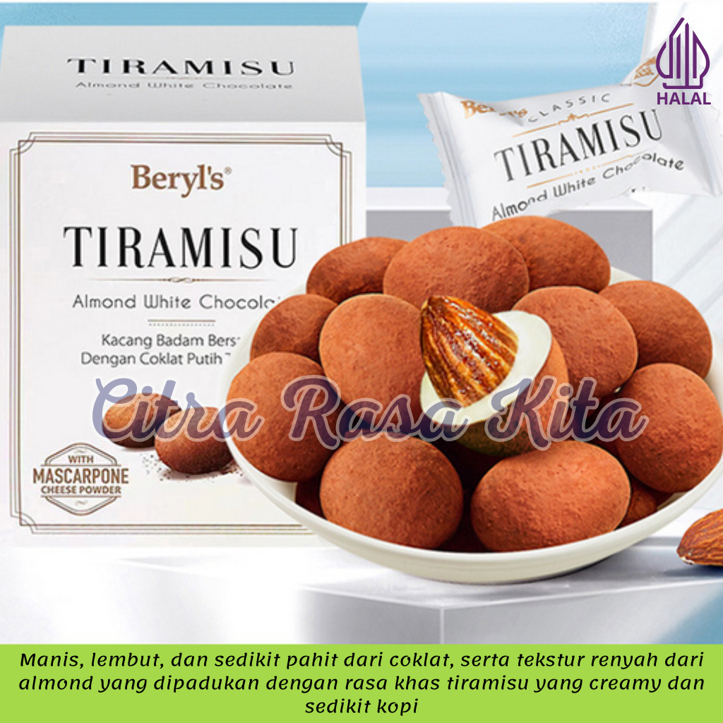 

RB Beryls Classic Tiramisu Almond Milk Chocolate, White Chocolate & Green Tea Chocolate 65gr