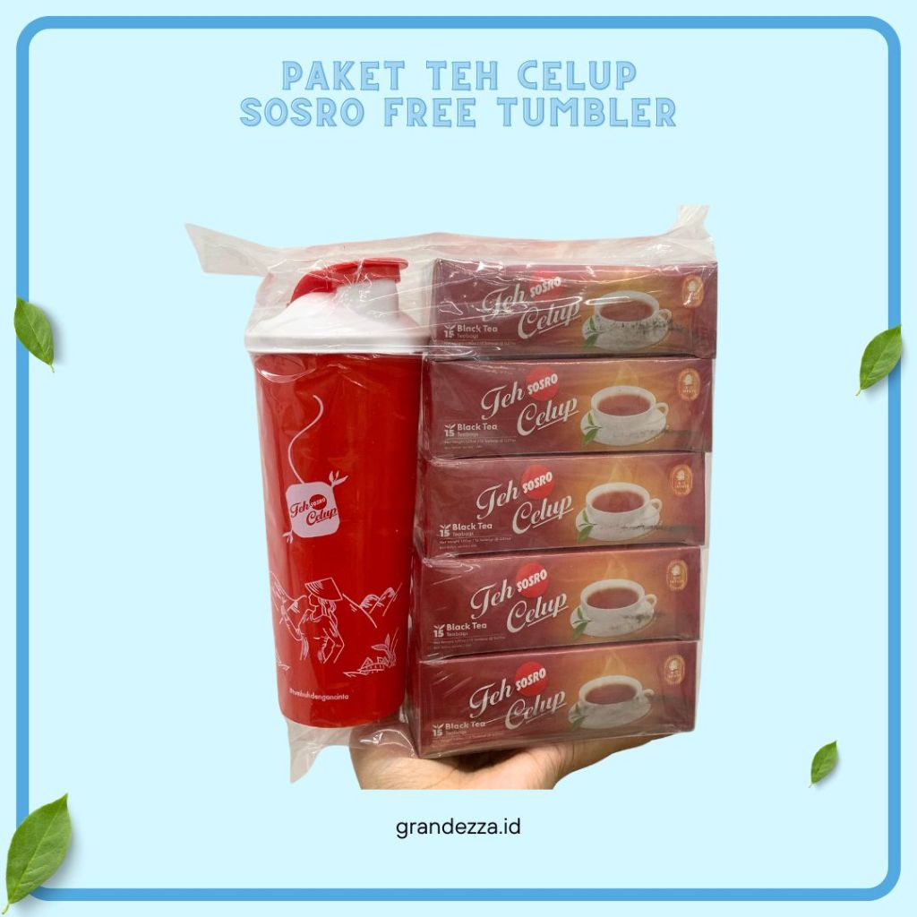 

Paket Teh Celup Sosro 15 Bag isi 5 Box Free Tumbler Sosro