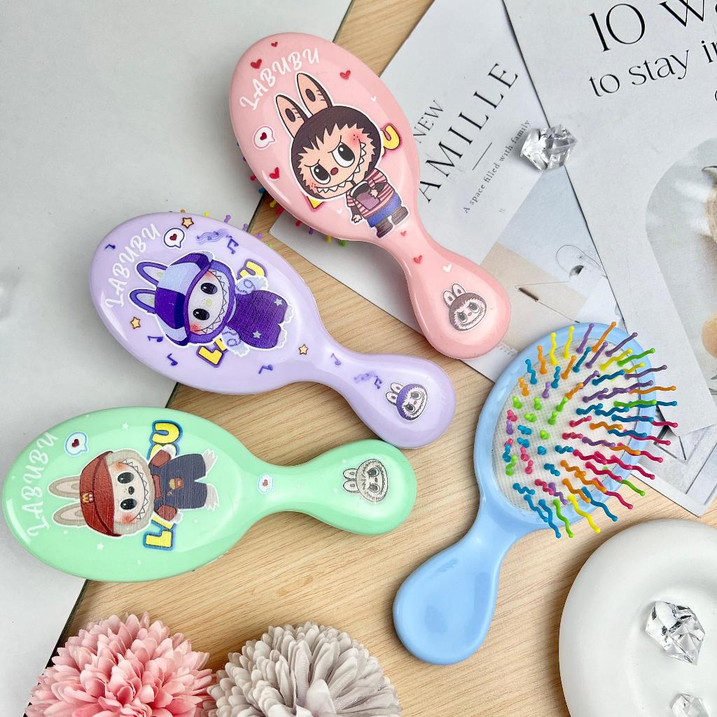 HOPE - SISIR LABUBU PELANGI RAINBOW SISIR ANAK LABUBU WET BRUSH RAMBUT LURUS KERITING SISIR LABUBU L