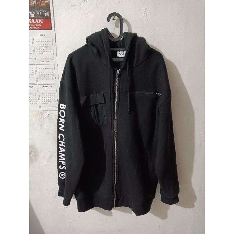 hoodie zipper born champ {korean brand}