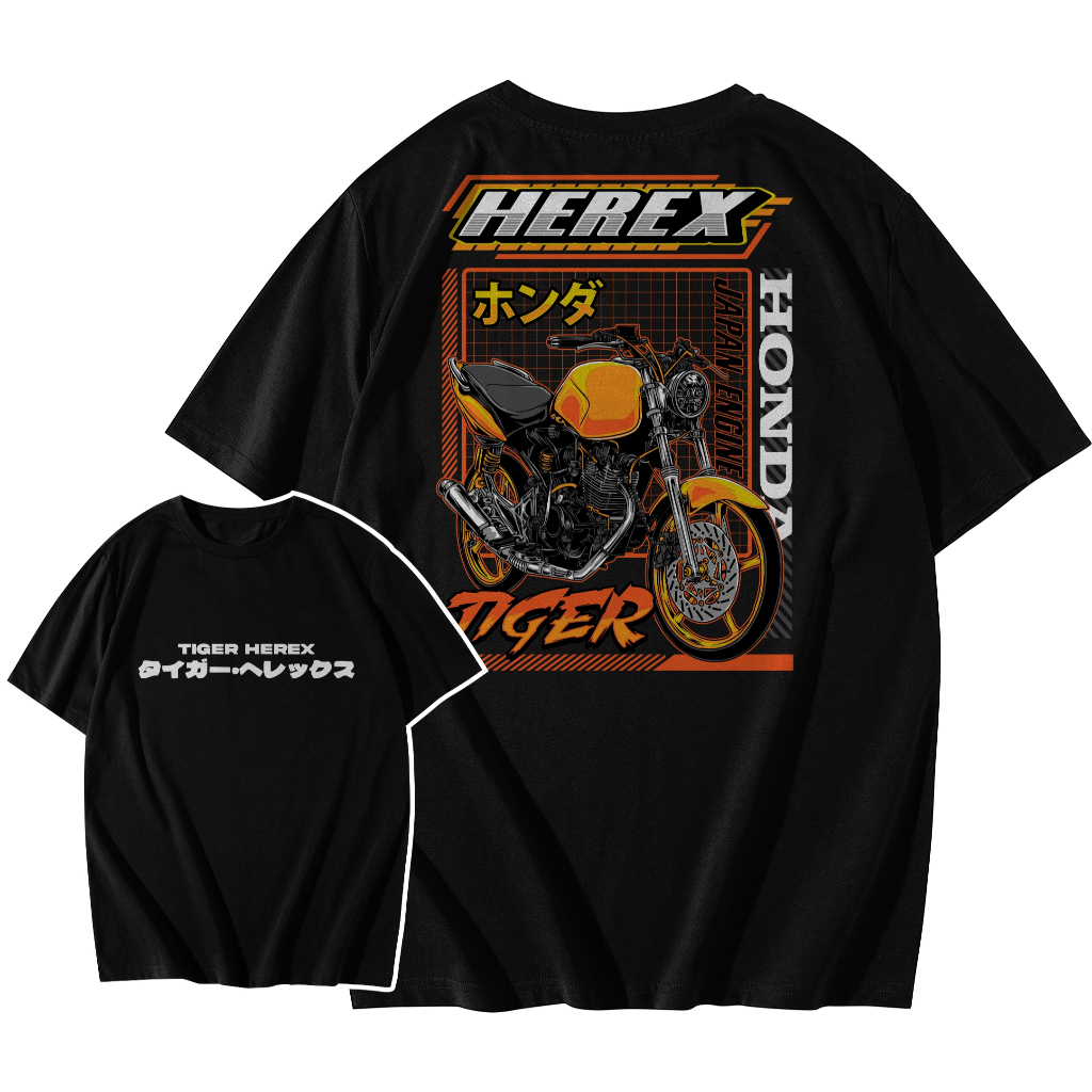 Kaos Motor Tiger Herex 200c New Japan Orange 003 / Kaos Tiger Herex Otomotif / Kaos Tiger Herex Modi