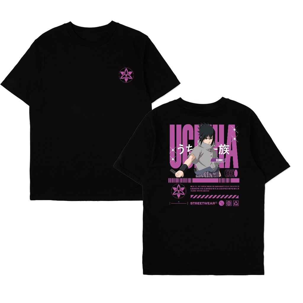 KAOS ANIME NARUTO SASUKE DAN ITACHI UCHIHA BAHAN PREMIUN SABLON PREMIUM