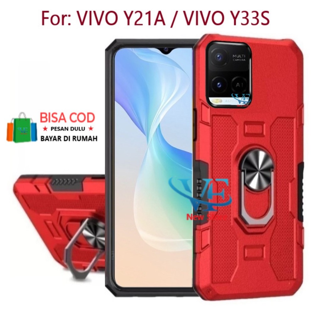 KESING HARD CASE UNTUK VIVO Y21A / VIVO Y33S  STANDING  ROBOT  HIT EYE RING--SOFT CASE STANDING ROBO