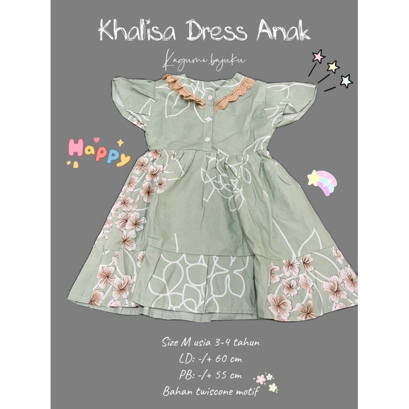 Khalisa Dress Anak Perempuan/ Daily dress