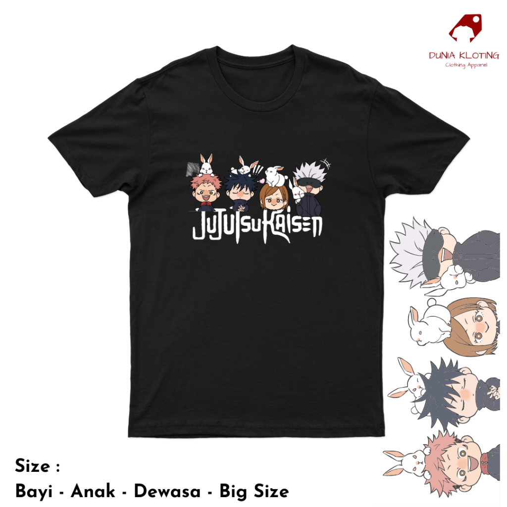 Baju Jujutsu kaisen / kaos Jujutsu kaisen / baju anime Jujutsu kaisen / kaos Jujutsu kaisen anak dew