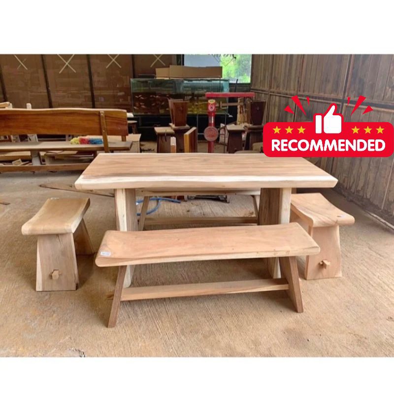 bangku kayu solid | bench solid | bangku outdoor kayu trembesi