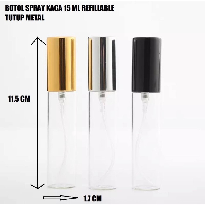 Botol Spray 15ml kaca Botol Vial Decant Stik Pen Parfum Isi Ulang