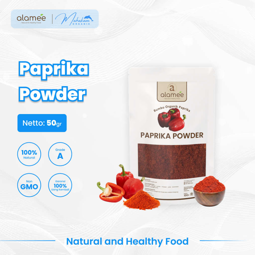 

ALAMEE Bubuk Paprika Powder Ground Bumbu Dapur Instan Organik Masak Seasoning 50 Gram